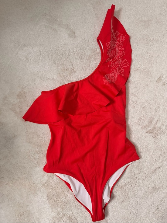 Onda del mar Other - One-Shoulder Red Ruffle Women’s Swimsuit